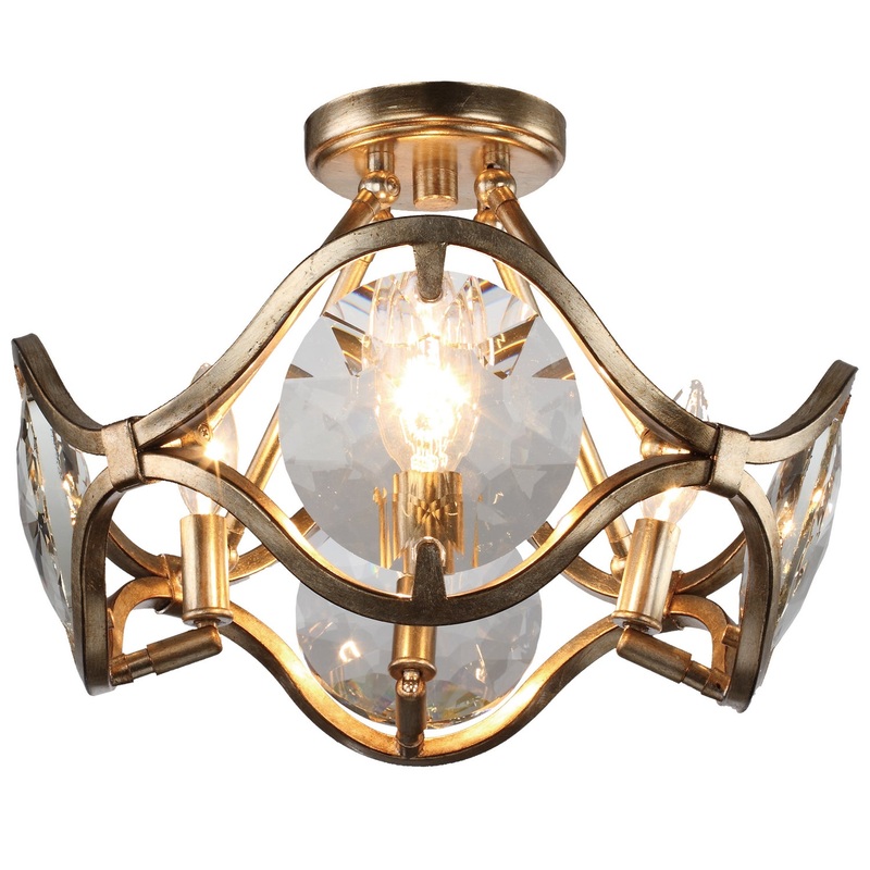 Crystorama QUI-7624-DT Quincy Four Light Semi Flush Mount Distressed Twilight