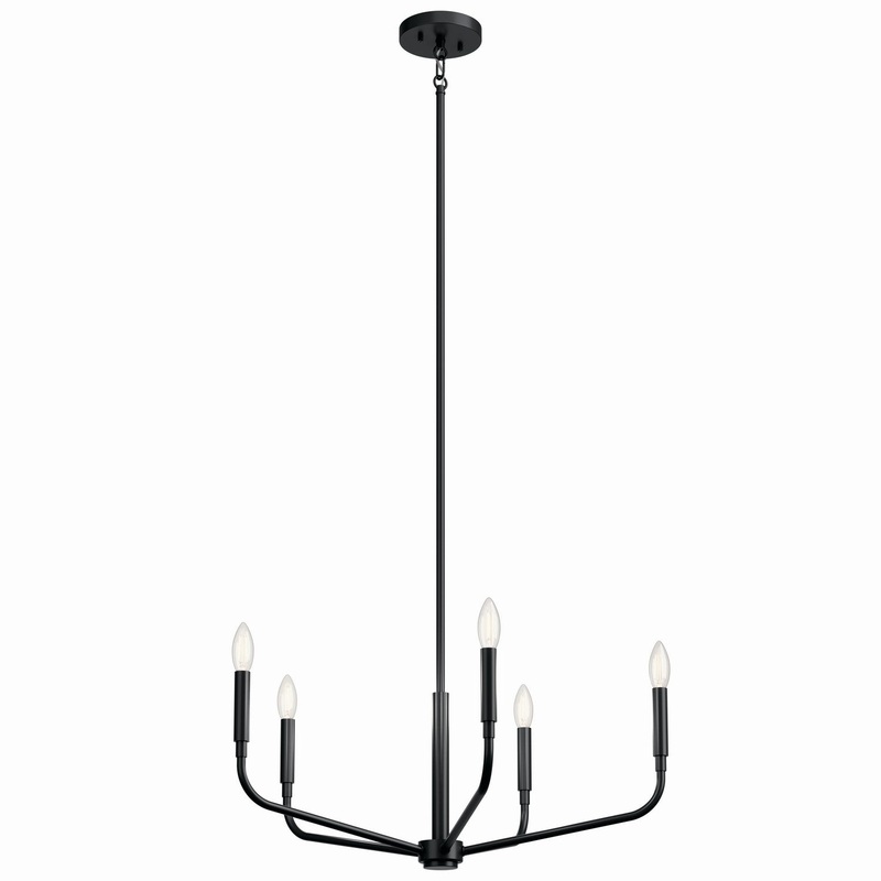 Five Light Chandelier from the Madden Collection in Black Finish by Kichler