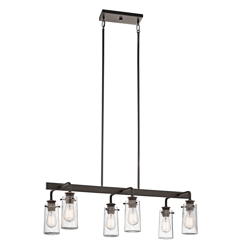 Kichler 43059OZ Six Light Linear Chandelier, Olde Bronze