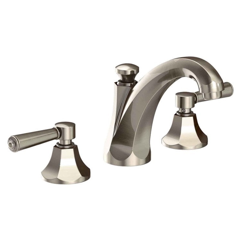 Lavatory Faucet Metropole Widespread 8 to 20 Inch Spread 2 Lever ADA WaterSense Antique Nickel 1.2 Gallons Per Minute Brass Pop Up Spout Reach 5-4/5 Inch
