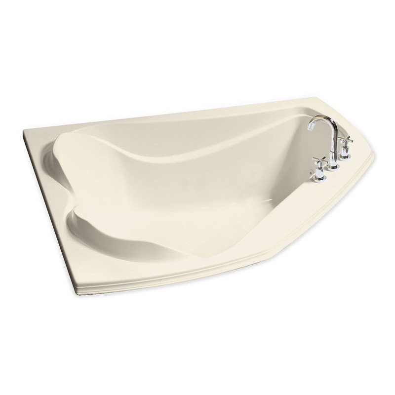 MAAX 102724-000-004-000 Cocoon 6054 Acrylic Corner Center Drain Bathtub in Bone