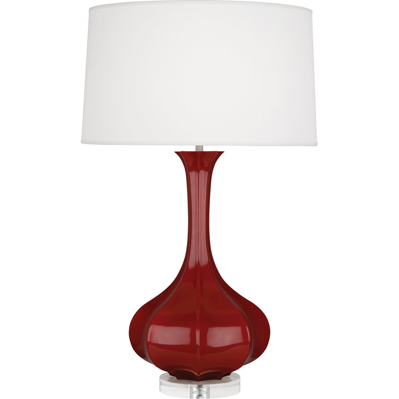 One Light Table Lamp from the Pike Collection in Oxblood Glazed w/Lucite Base Finish by Robert Abbey