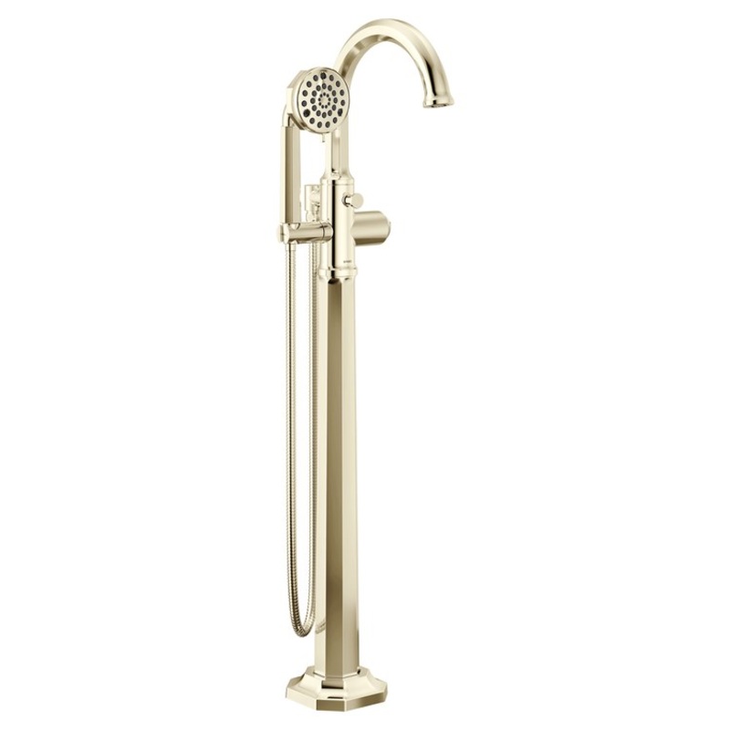 Tub Filler Trim Beauclere Freestanding Less Handle Brilliance Polished Nickel WaterSense Round Single Function 15.5 Gallons per Minute