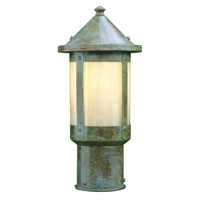Arroyo BP-6GW-VP Berkeley One Light Post Mount Verdigris Patina