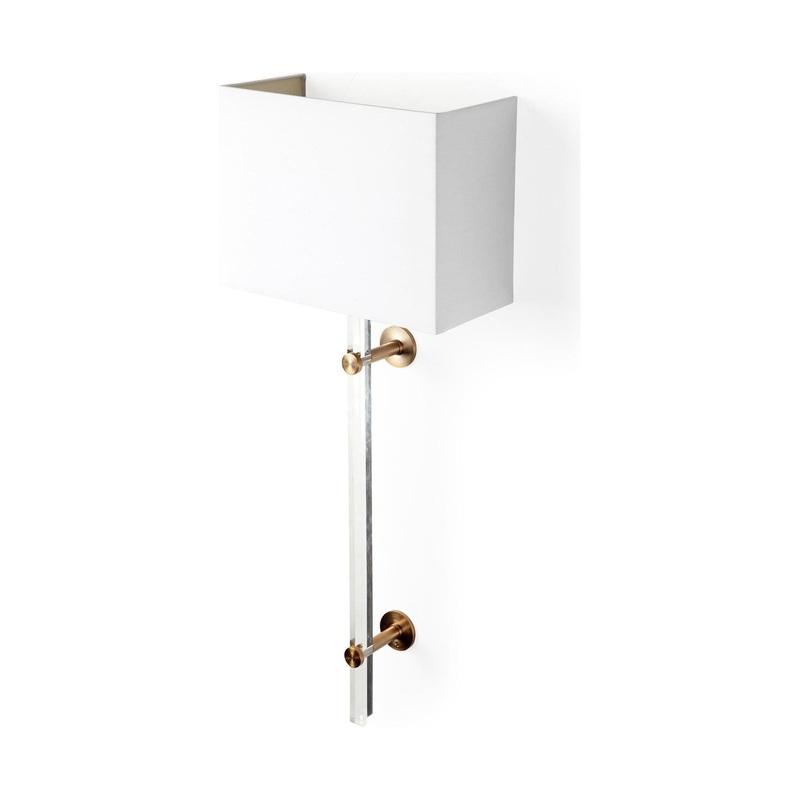 Cantabria Wall Sconce Brass | White Shade
