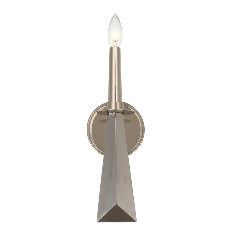 Crystorama 7591-PN Palmer One Light Wall Sconce Polished Nickel