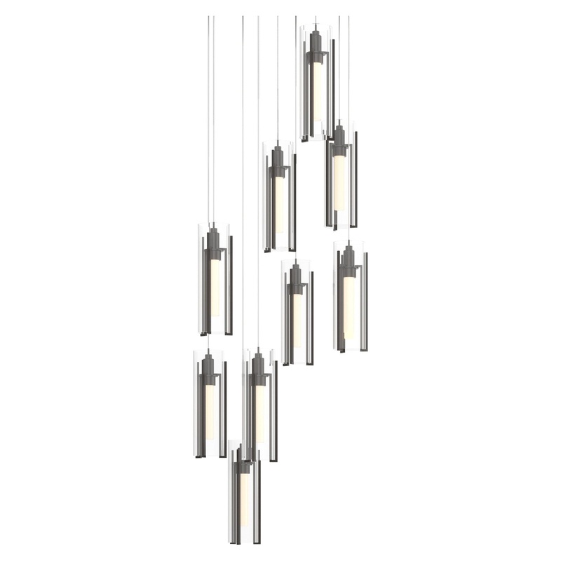 Exos Glass 9-Light Pendant Oil Rubbed Bronze Clear Glass (ZM)