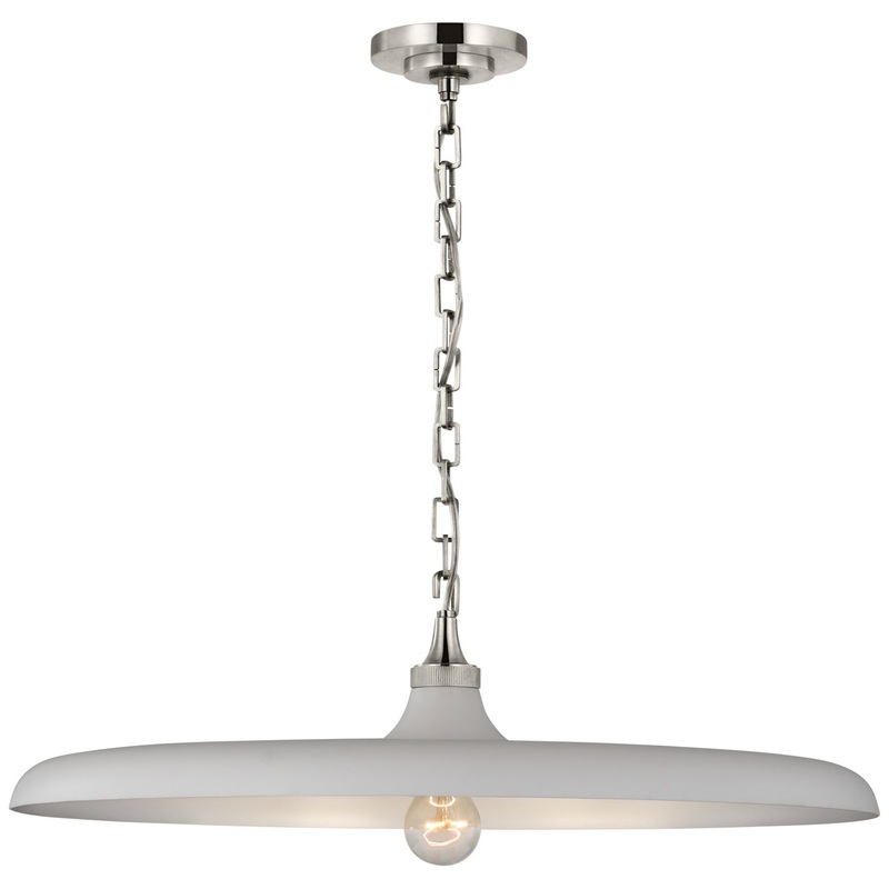LED Pendant from the Piatto Collection in Polished Nickel Finish by Visual Comfort Signature