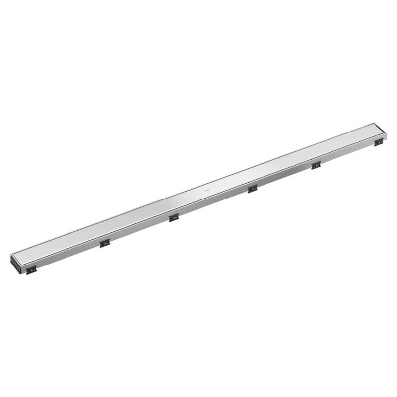 Linear Drain Reversible with Dual Grate Installation 48 Inch Polished Chrome Stainless Steel for Rough-In BR73480