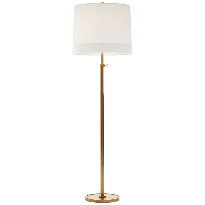 One Light Floor Lamp from the Simple Scallop Collection in Soft Brass Finish by Visual Comfort Signature