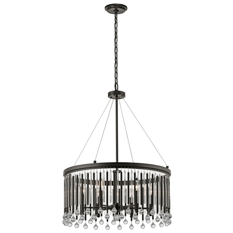 Six Light Pendant from the Piper Collection in Espresso Finish by Kichler