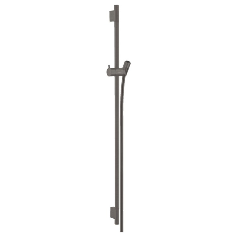 Slide Bar Unica S Adjustable Handshower Holder and 63 Inch Hose 36 Inch Brushed Black Chrome Metal Wall Mount