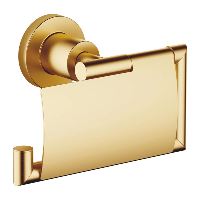 Toilet Paper Holder TARA with Cover Brushed Durabrass Brass Alloy 3 Inch Wall Mount