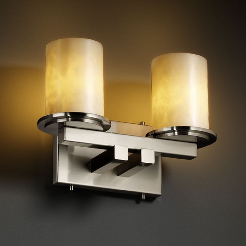 Two Light Bath Bar from the Clouds Collection in Brushed Nickel Finish by Justice Designs
