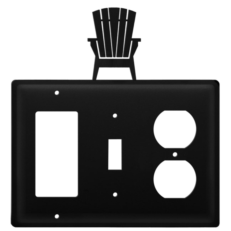 Village Wrought Iron EGSO-119 Triple Adirondack Single GFI Switch and Outlet Cover CUSTOM Product
