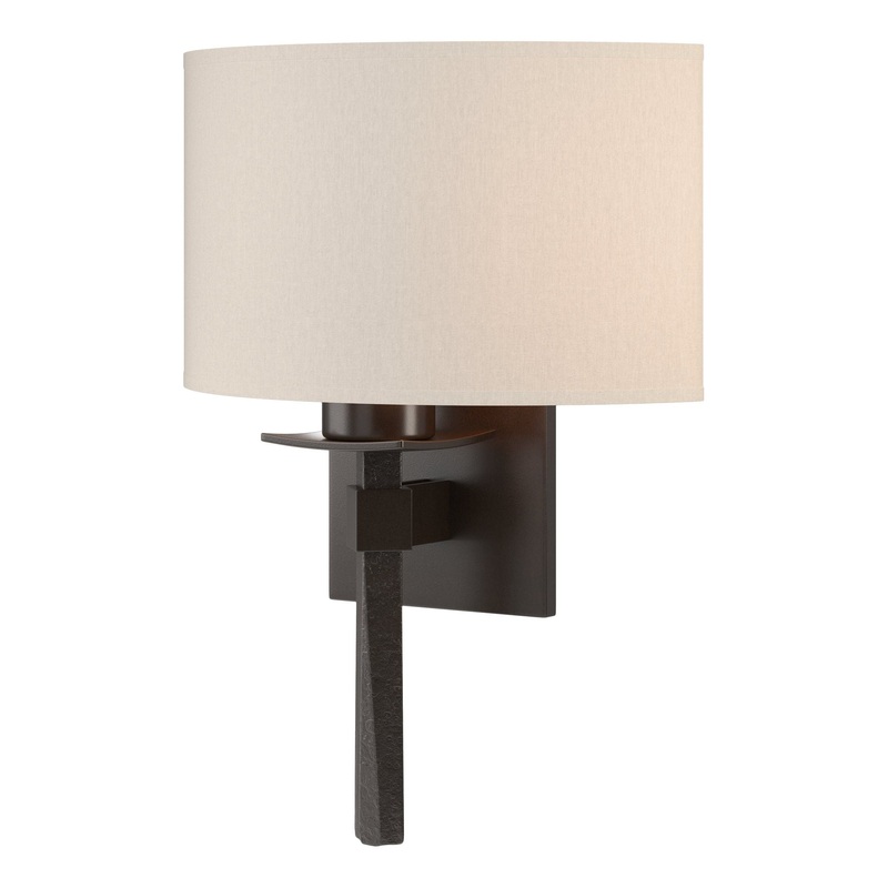 Beacon Hall Half Drum Shade Sconce Oil Rubbed Bronze Flax Shade (SE)