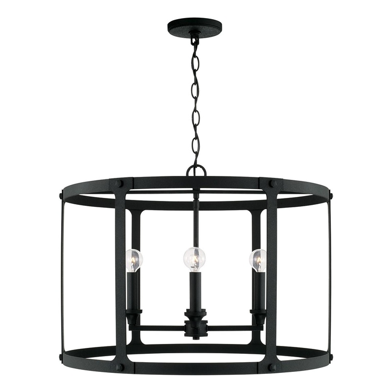 Capital Lighting 344941BI Brennen 4 Light Pendant Black Iron