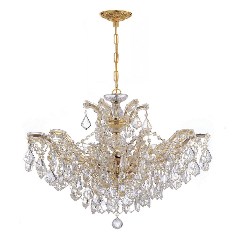 Crystorama 4439-GD-CL-S Maria Theresa Six Light Chandelier Gold