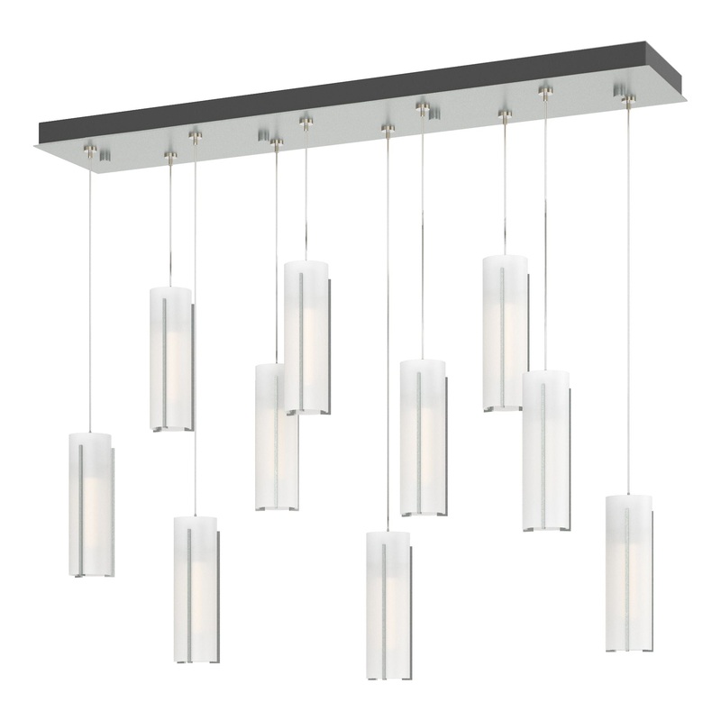 Exos Glass 10-Light Pendant Vintage Platinum Opal Glass (GG)