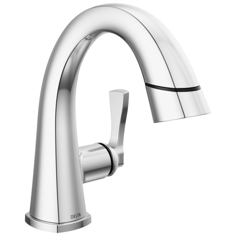 Lavatory Faucet Stryke 1 Lever ADA WaterSense Lumicoat Chrome Pull Down 1.2 Gallons per Minute