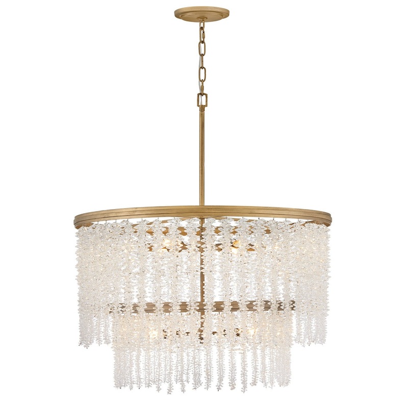 LED Chandelier from the Rubina Collection in Burnished Gold Finish by Fredrick Ramond