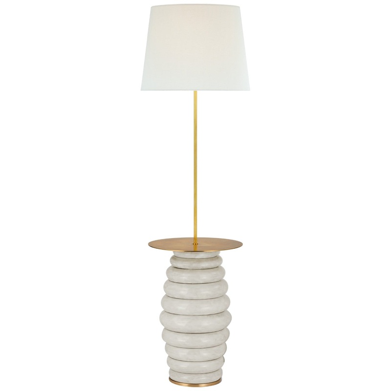 LED Floor Lamp from the Phoebe Collection in Antiqued White Finish by Visual Comfort Signature