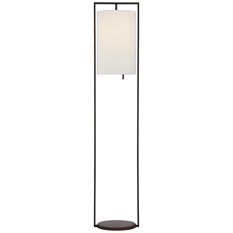LED Floor Lamp from the Zenz Collection in Warm Iron And Dark Walnut Finish by Visual Comfort Signature