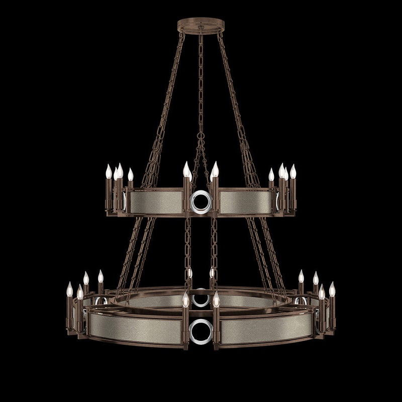 Mirage 50″W Round Chandelier Bronze/Nickel/Coco