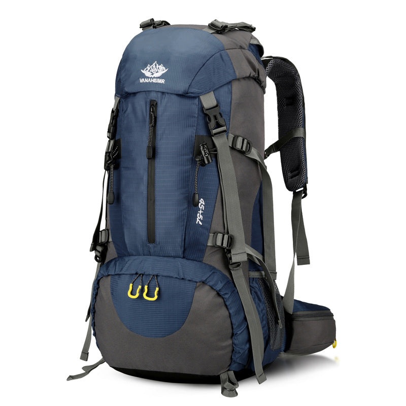 Navy Blue Nylon Hiking Backpack – Multifunctional Outdoor Sports Bag