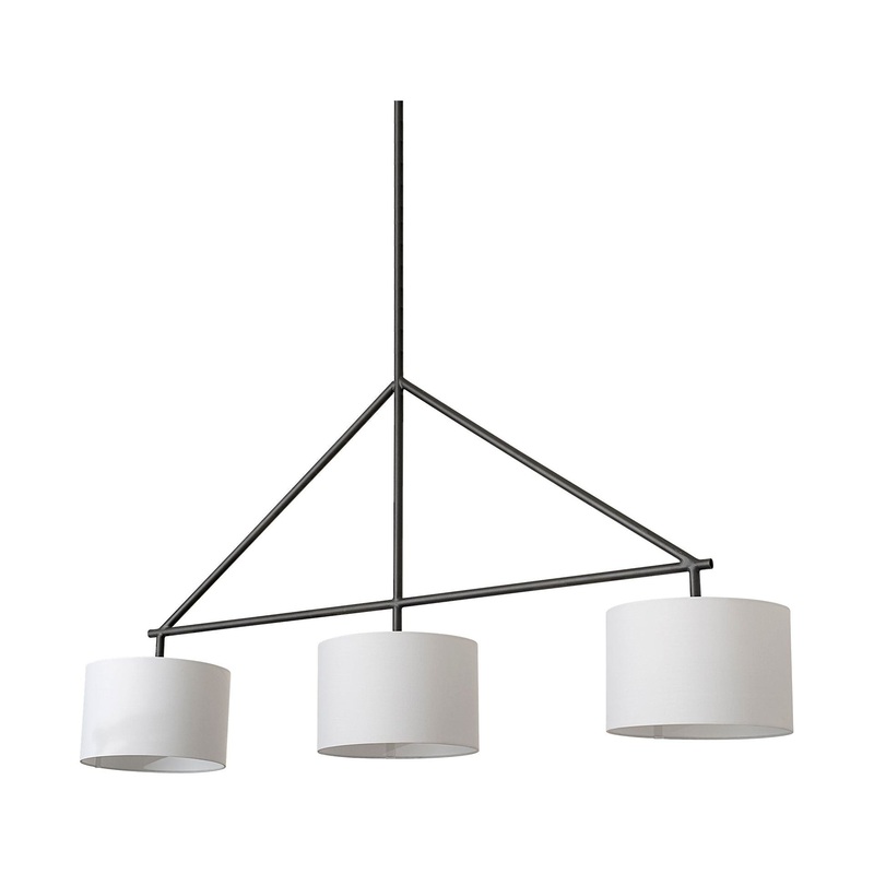 Nelly Chandelier Black Metal | White Shade