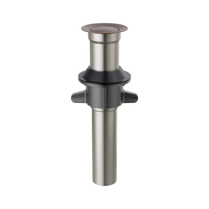 Pop-Up Drain Metal Push less Overflow 7-15/16 Inch Venetian Bronze Metal for Sinks less Overflow