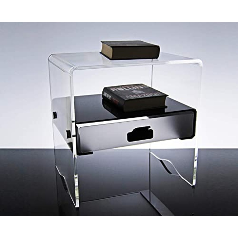 Slato Morfeo  Comodino Camera da Letto, Comodino con cassetto, Design Moderno in plexiglass Made in Italy