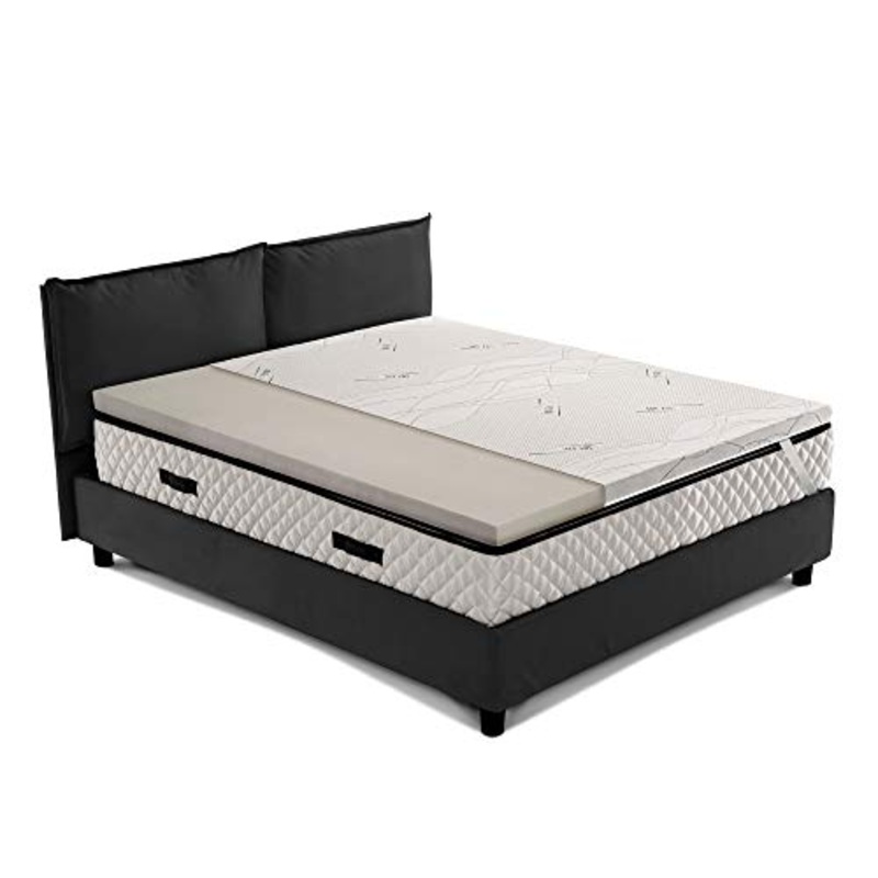 Topper materasso, sopramaterasso in memory foam, DISPOSITIVO MEDICO DETRAIBILE Alto 5 cm con tessuto anallergico antimicrobico sfoderabile, filo in ARGENTO – STAR FOAM PLUS matrimoniale 170×190