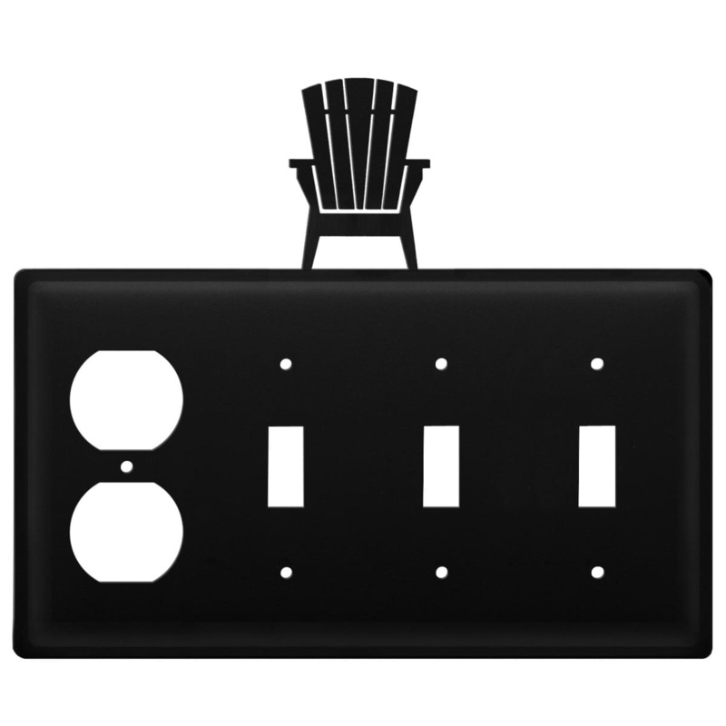 Village Wrought Iron EOSSS-119 Quad Adirondack Single Outlet and Triple Switch Cover CUSTOM Product