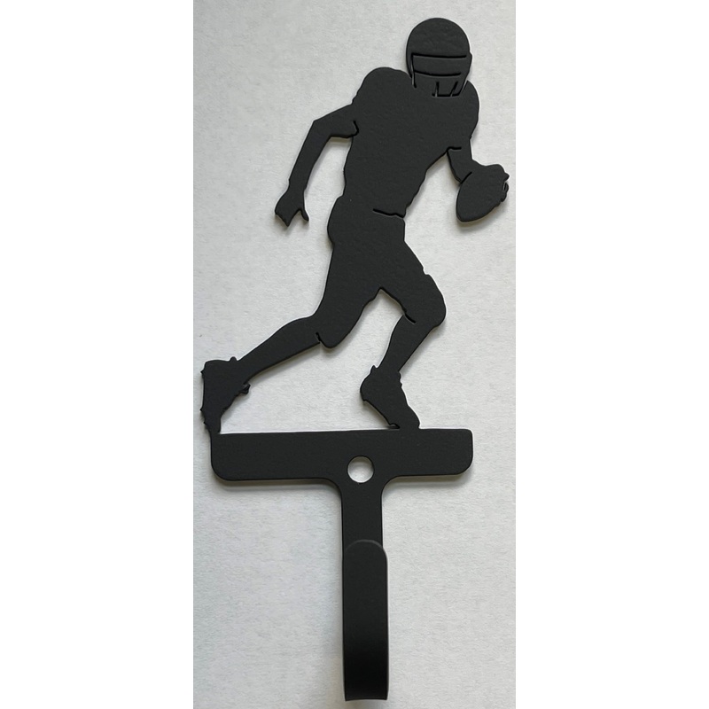 Village Wrought Iron WH-195-S Football Player Wall Hook Small- facing right