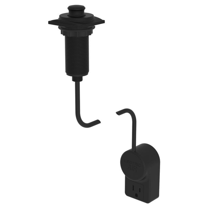 Air Activation Switch Adams Disposer with Power Adapter Flat Black Brass