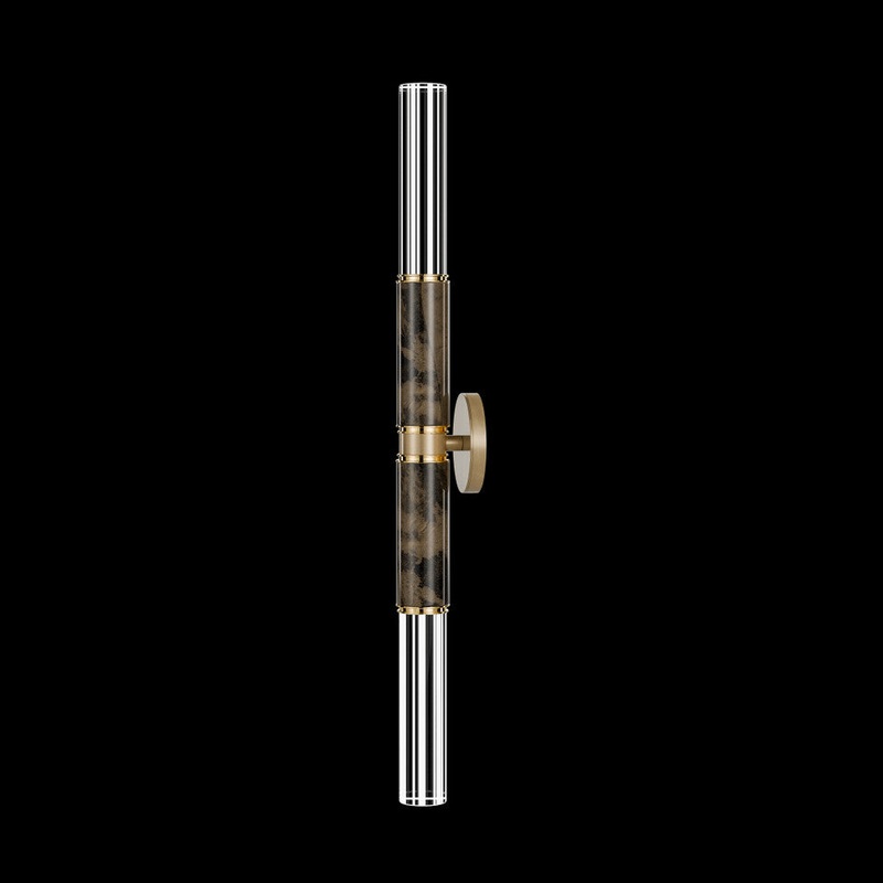 Antonia 34″H Sconce Soft Gold Leaf/Nickel/Smoke