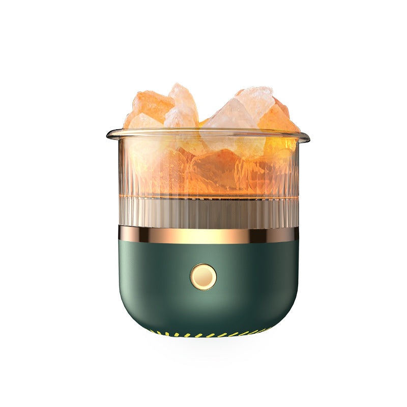 Crystal Humidifier with LED Light – Aromatherapy Diffuser for Home Relaxation(green)
