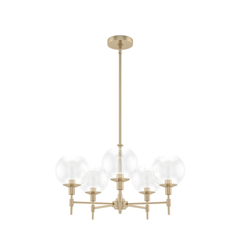 Five Light Chandelier from the Xidane Collection in Alturas Gold Finish by Hunter