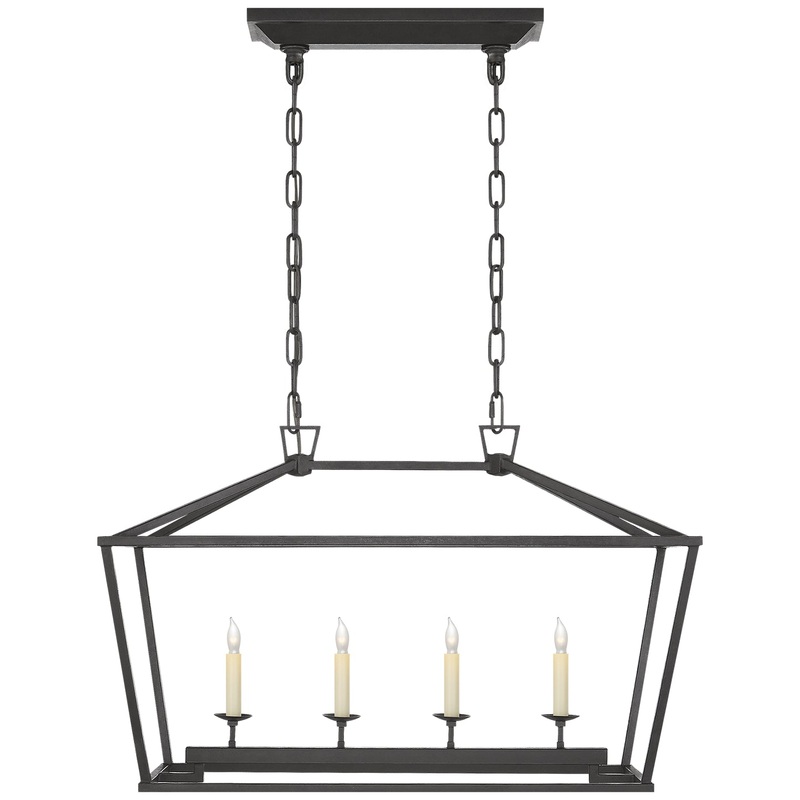 Four Light Lantern from the Darlana Collection in Aged Iron Finish by Visual Comfort Signature