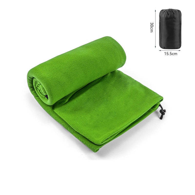 Green Versatile Double-Sided Fleece Bag Liner – Lightweight & Portable Travel Blanket for Camping & Outdoors