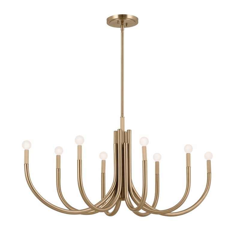 Kichler 52553CPZ Eight Light Chandelier, Champagne Bronze