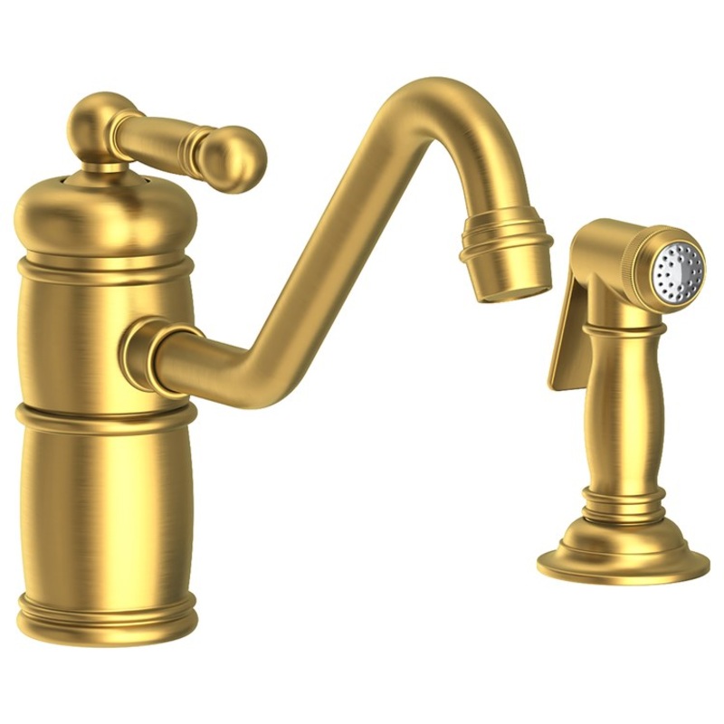 Kitchen Faucet Nadya 1 Lever ADA Satin Brass PVD Pull Out Sidespray Spout Height 5-11/16 Inch Spout Reach 9-11/16 Inch 1.8 Gallons per Minute