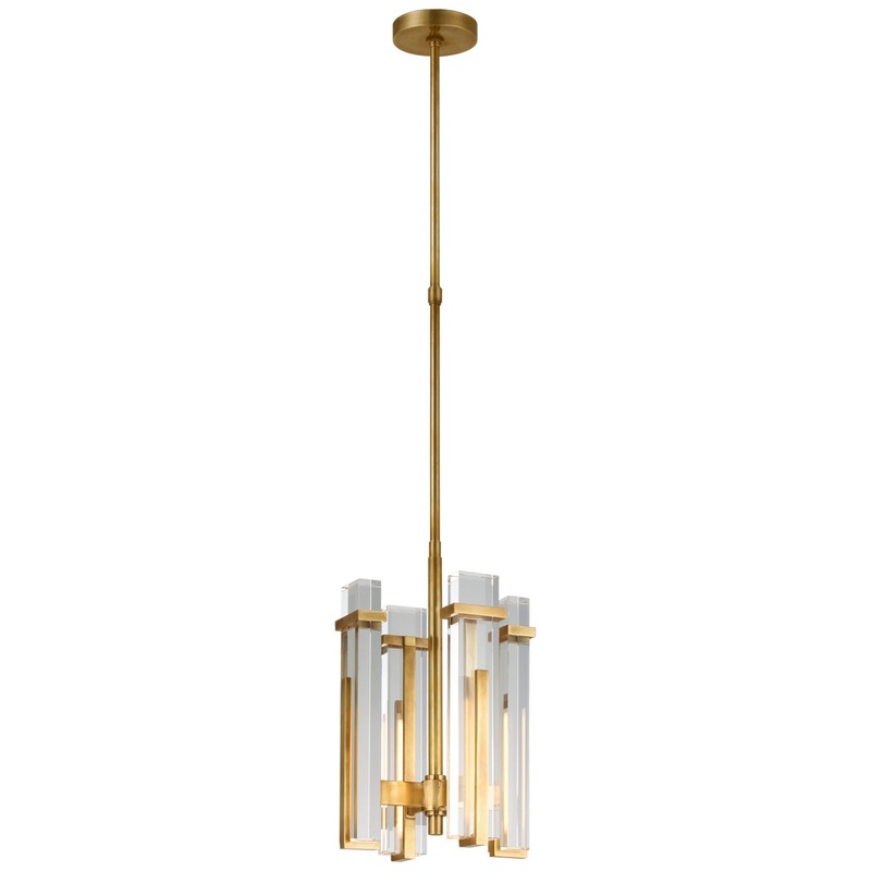 LED Chandelier from the Malik Collection in Hand-Rubbed Antique Brass Finish by Visual Comfort Signature