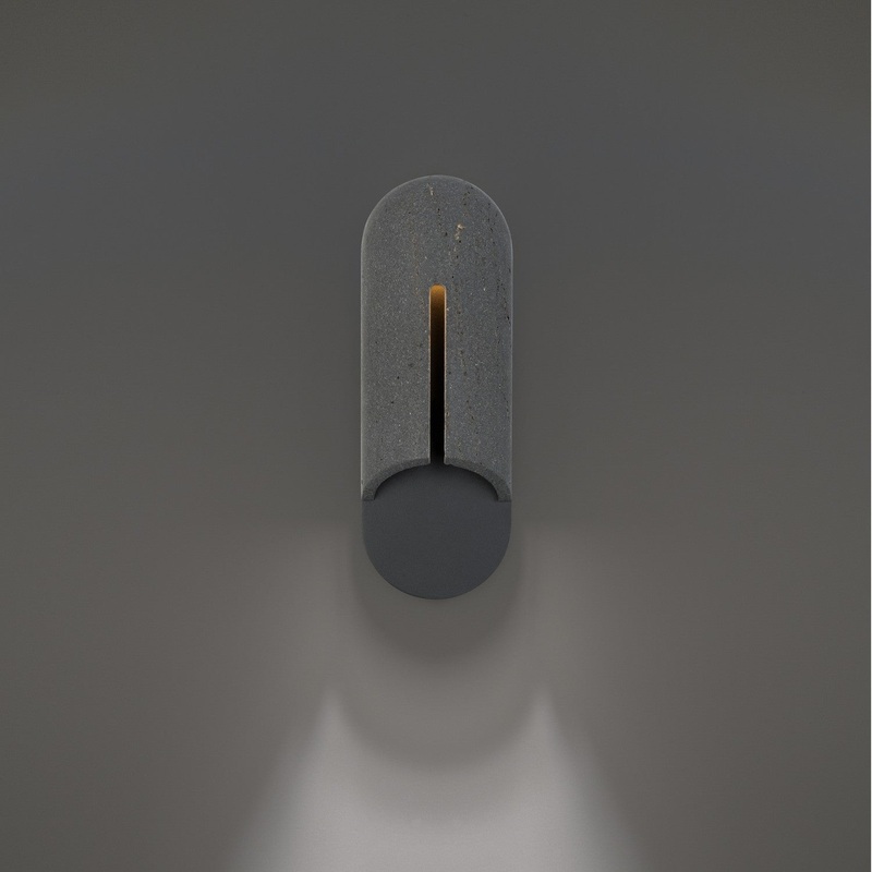 LED Outdoor Wall Sconce from the Clog Collection in Bassalt Stone/Black Finish by Modern Forms