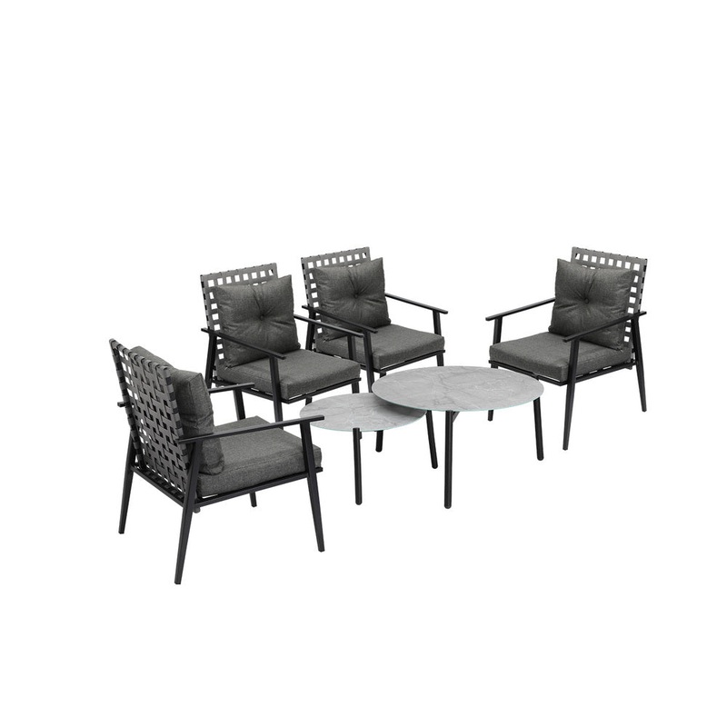 Livsip Outdoor Patio Set 2pc Grey Table Sets 4pc Rattan Black Chairs