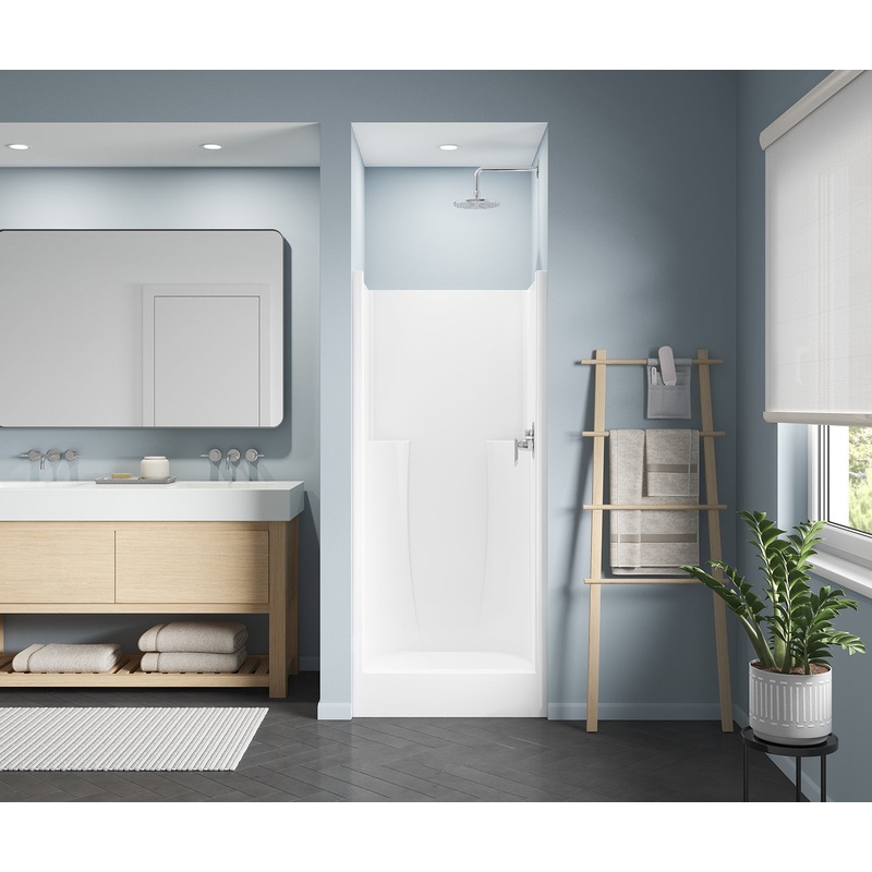 MAAX 103000-000-019 32S 32 x 34 AcrylX Alcove Center Drain One-Piece Shower in Thunder Grey