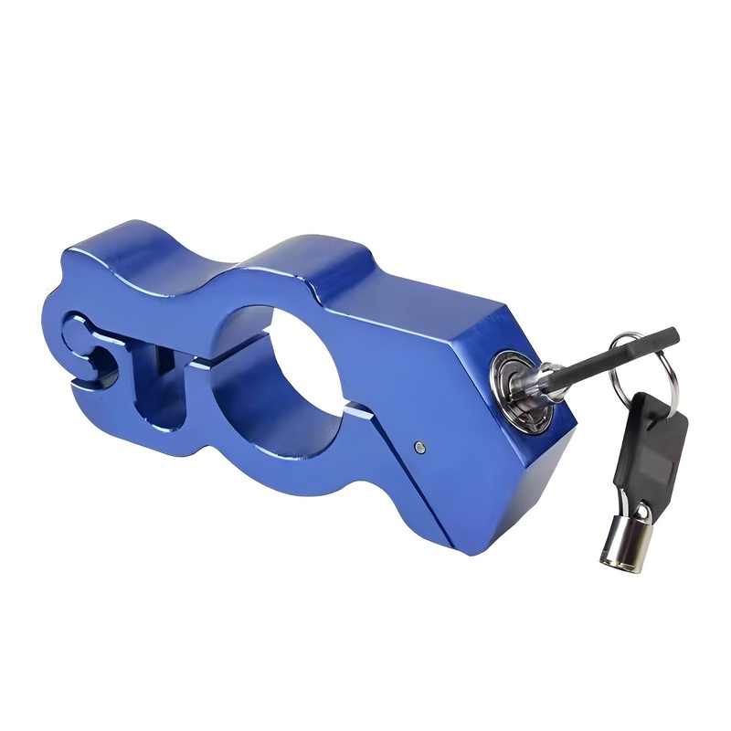 Motorcycle & Scooter Handlebar Grip Lock – Anti-Theft Brake Lever Lock(Blue)