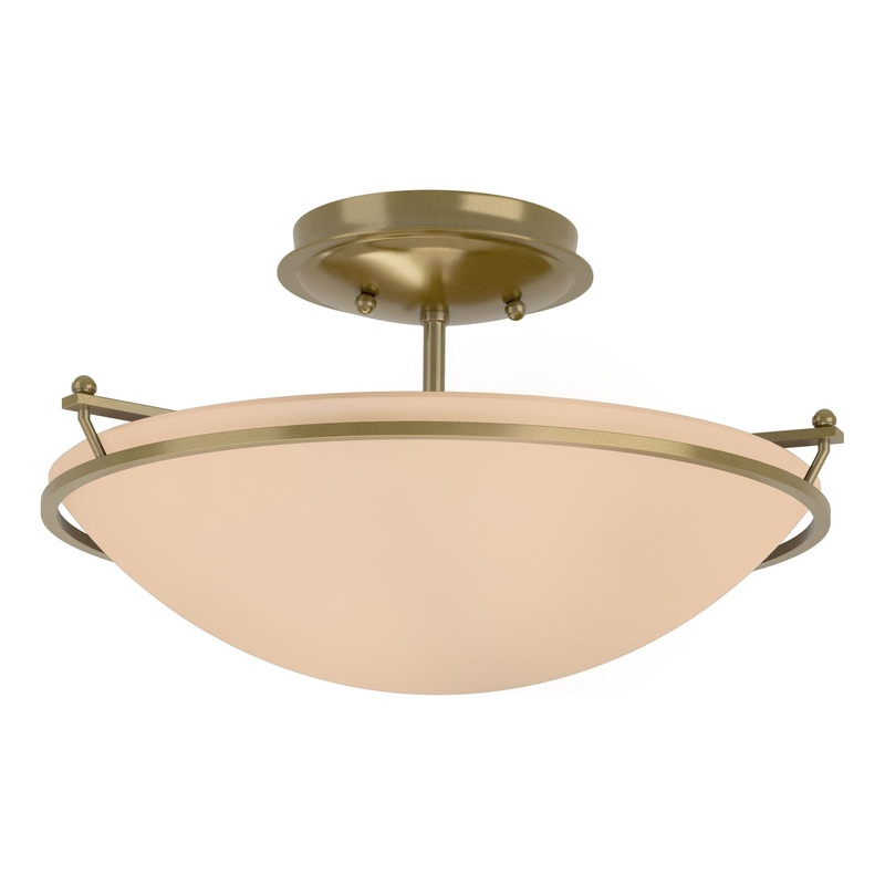 Plain Small Semi-Flush Modern Brass Sand Glass (SS)