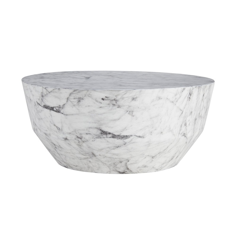 Arteriors 5639 Godwin Cocktail Table White Faux Marble